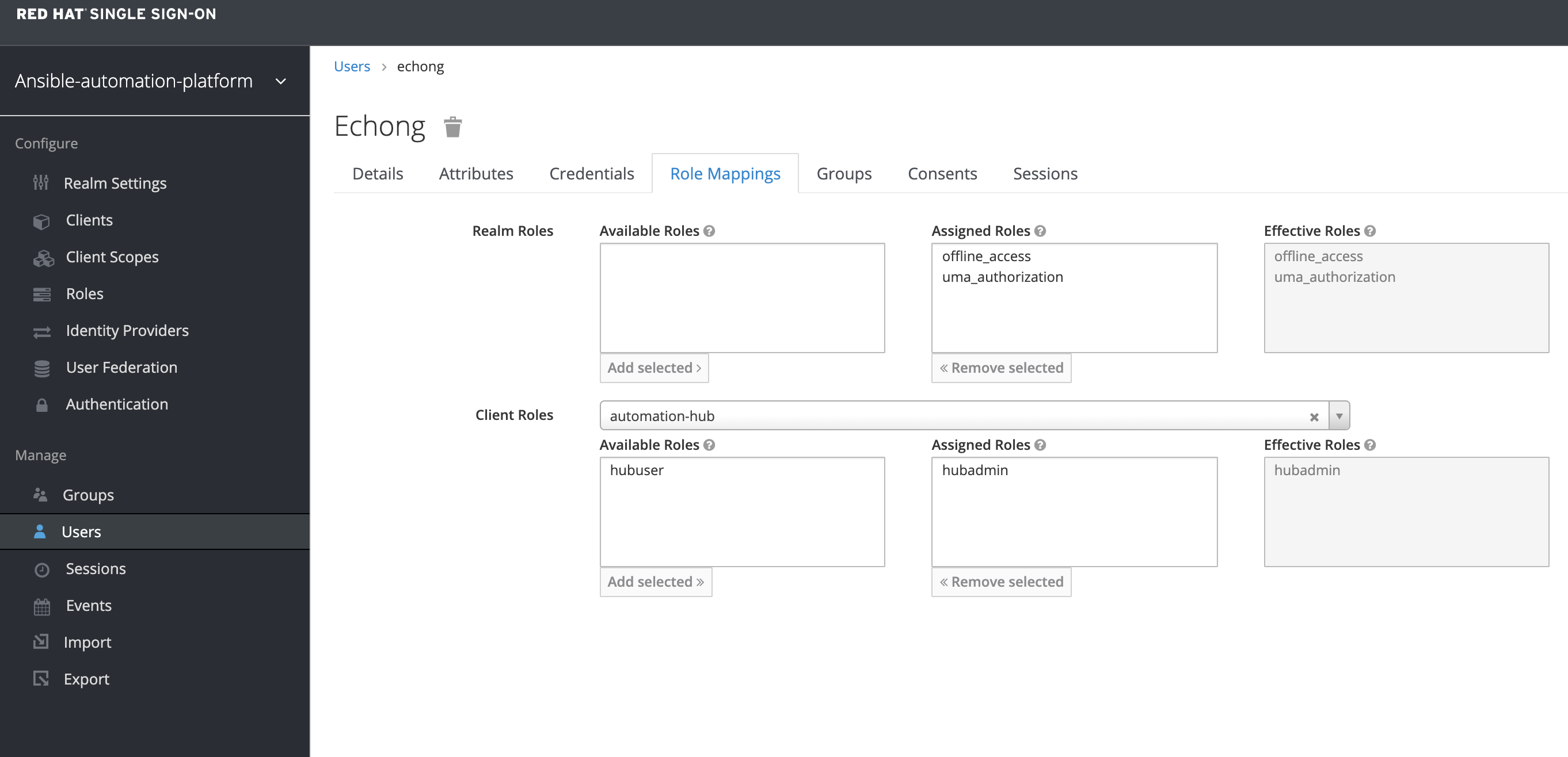 User Role Mapping