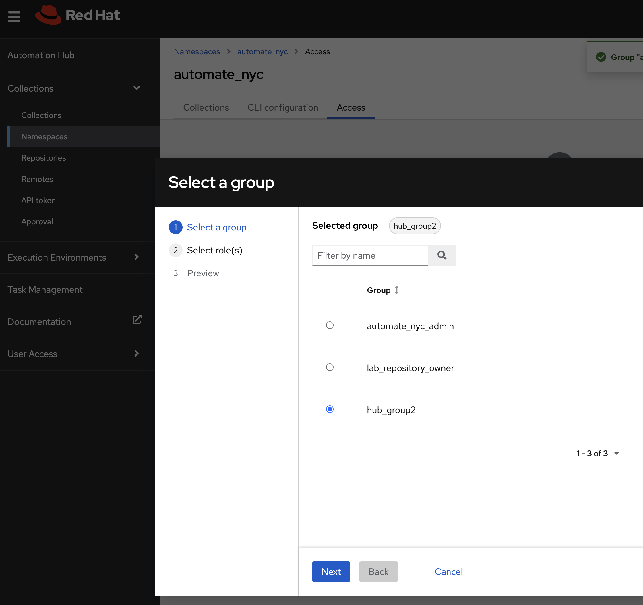 Namespace group